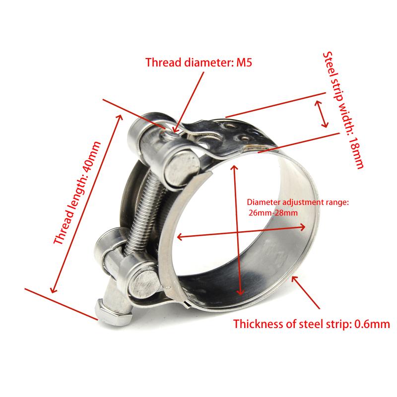 2Pcs Stainless Steel Strengthens European Style Hose Clamp Exhaust Circular Air Water Pipe Clip Sealing Welding Repair Tool