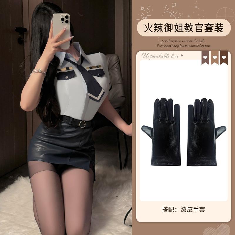 Xianyi Erotic Underwear Pure Desire To Wrap Buttocks Stewardess Uniform Large Size Seduction Policewoman Sexy Suit Nightclub Clothes 598