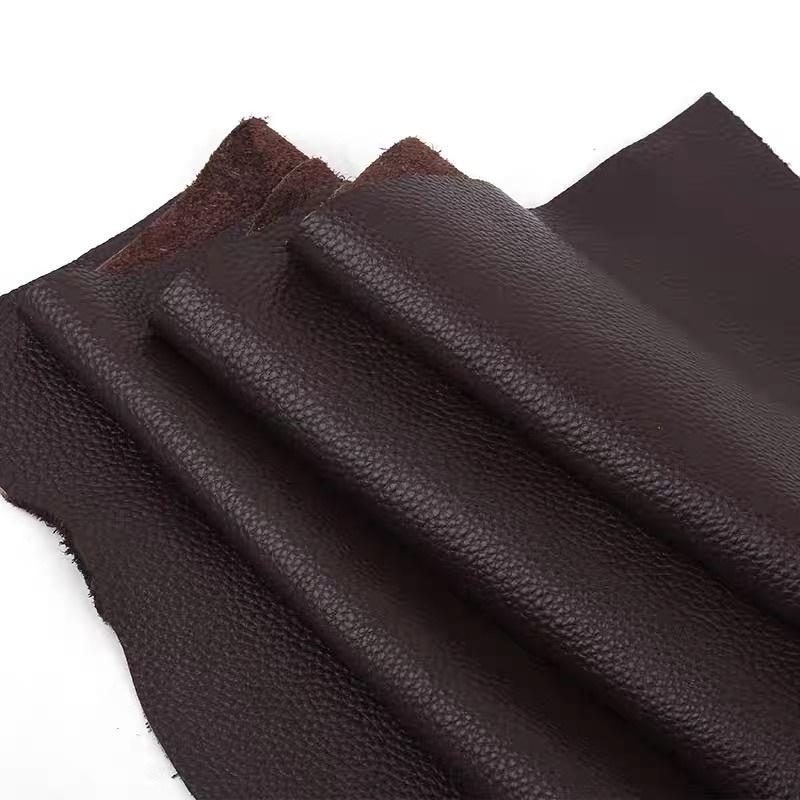Deep brown cowhide leather material, top layer cowhide leather cushion, whole cowhide leather fabric, lychee patterned sofa leat