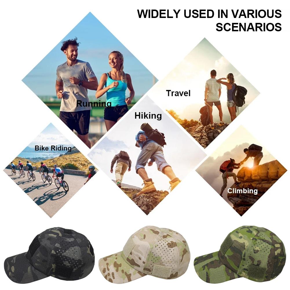 Tactical Camouflage Baseball Cap Summer Sun Hats Baseball Caps Breathable Fishing Hat For Camouflage Hiking Hat Trucker