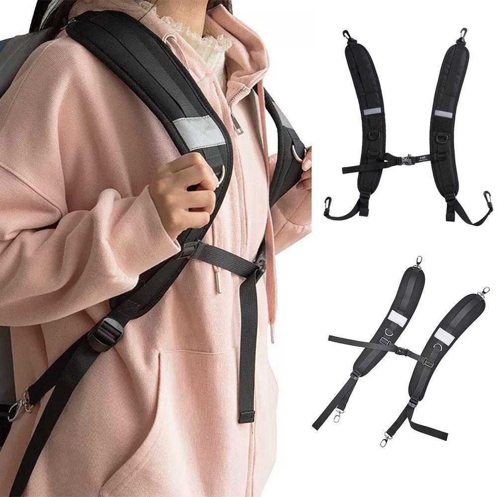 New Black Backpack Straps Oxford Cloth Shock Absorption Bags Shoulder Strap Adjustable Strap Travel
