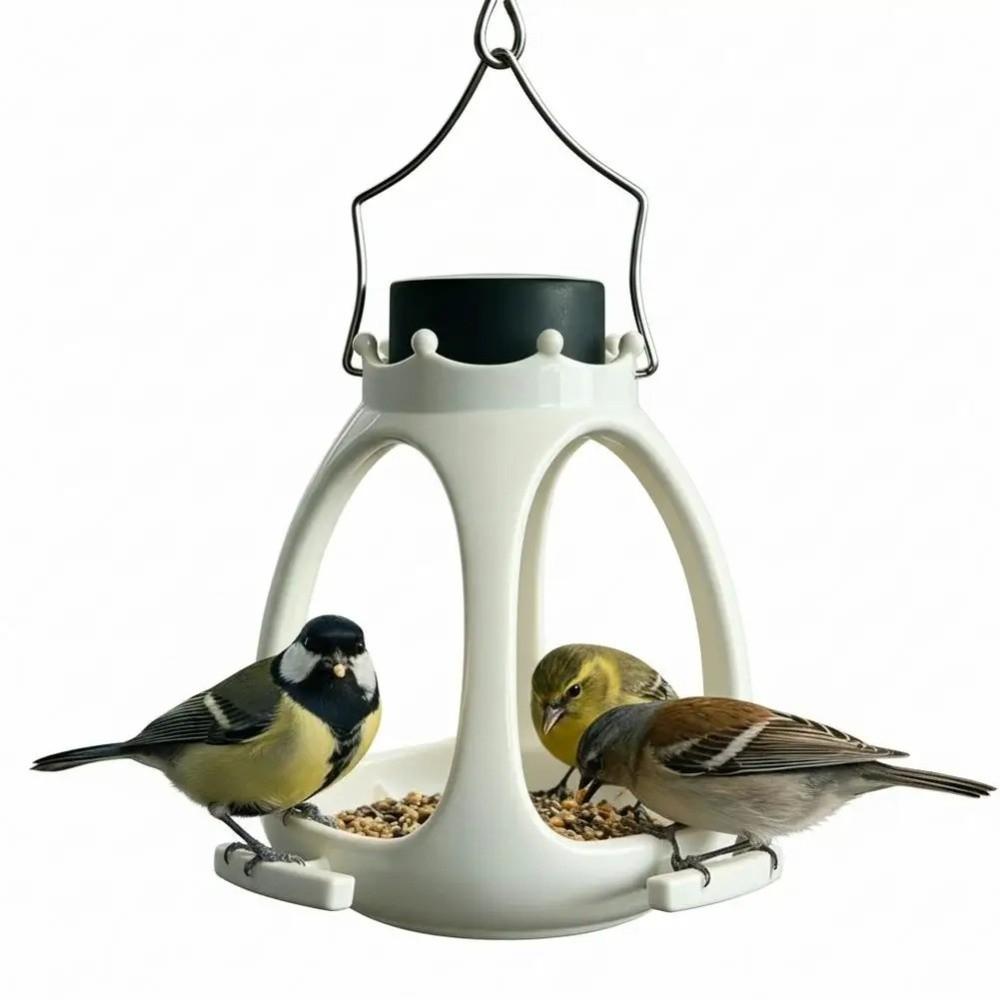 Creative Crown Bird Feeder LED Light Hanging Wild Bird Feeder Bird Food Container  Various Birds