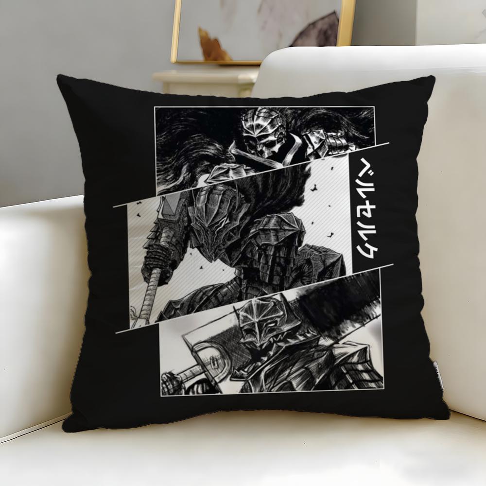 classic anime Berserk Cushion Cover Soft  EasyWash Pillow Case  Versatile for Couch Bed Travel and Office