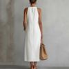 Sleeveless Plus Size Cotton Vintage Floral New In Dresses for Women Casual Loose Long Summer Dress