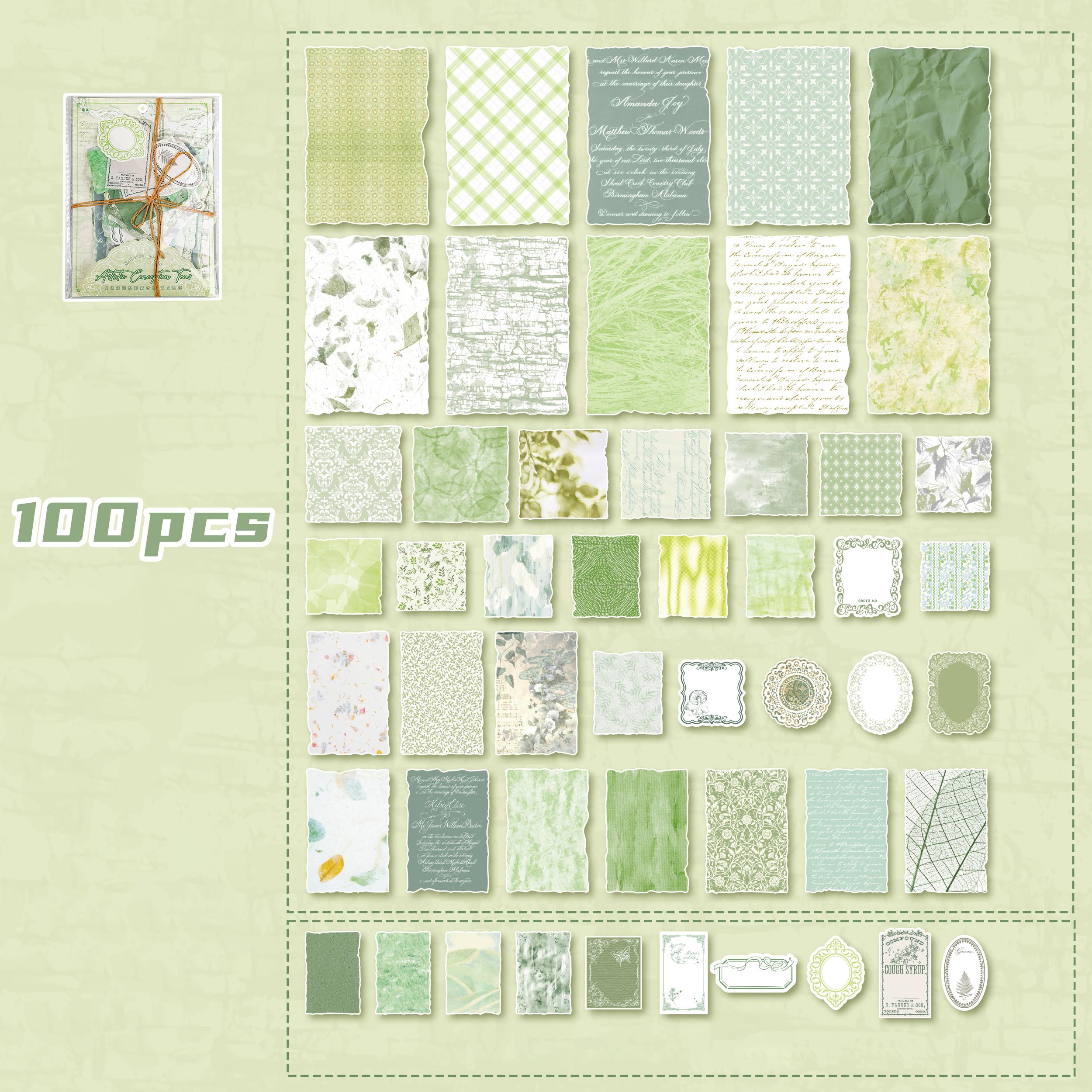 

100Sheets/Bag French Morandi Color Style Writable Scrapbook Paper For DIY Journaling Gift Wrapping Card Making Craft Supplies