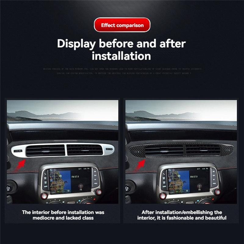 Ac29-Car Interior Central Air Outlet Panel Carbon Fiber Decoration Cover Stickers Accessories For  Camaro 2010-2015