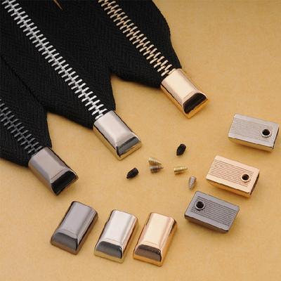 10pcs Metal Zipper Stopper Zipper Tail Clip Stop Tail Plug Head with Screw DIY Bag Leather Hardware Leather Craft