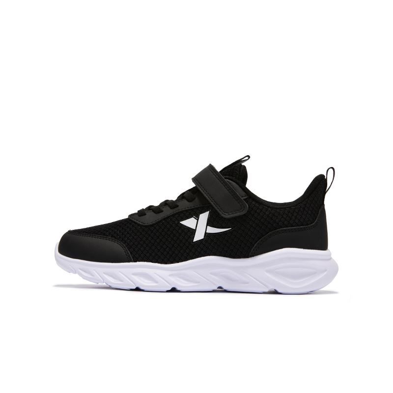 Xtep Comfortable Soft Sole Casual Low Top Running Shoes Kids sneakers Black White 677315119990-2