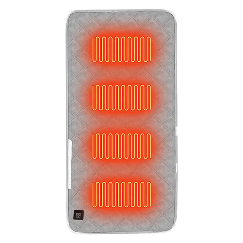 Camping Chair Heated Mat With 4 Heated Areas Outdoor Travel USB Electric Blanket With 3 Heating Mode Winter Warmer Seat Cushion