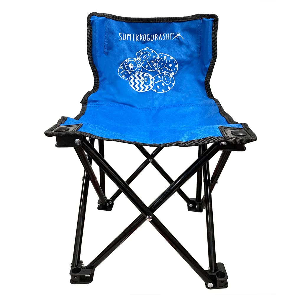 Sumikko Gurashi Sumikko Camp Folding Chair with Storage Bag 31cm Load Capacity 80kg Compact Storage Fishing Camping Approx. (Blue)