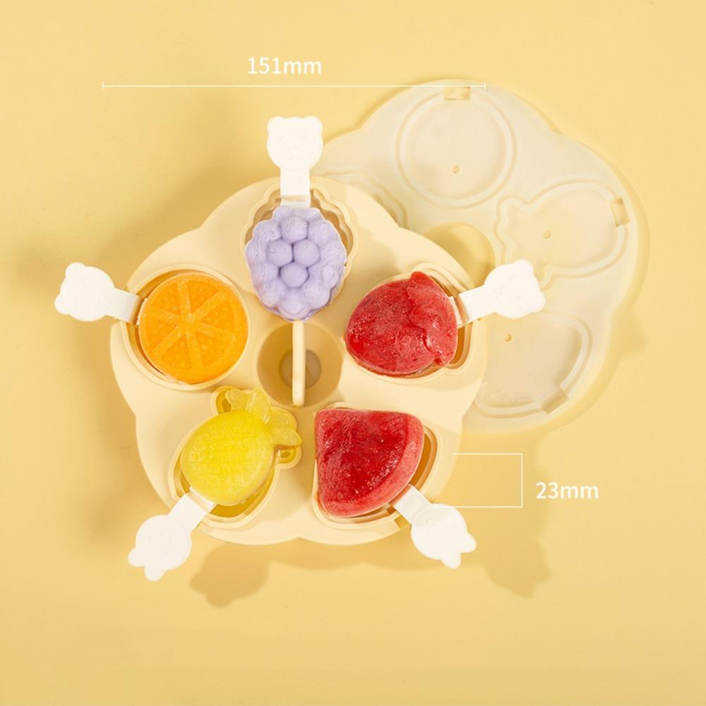

Reusable Ice Cream Silicone Mold Fruits Shape Steamed Cake Mold Air Fryer Tools Jelly Mold Adults жёлтый