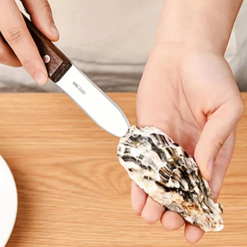Japanese 304 Stainless Steel Oyster Knife with Scallop Opener, Used for Seafood Shells, Can Directly Open Oysters