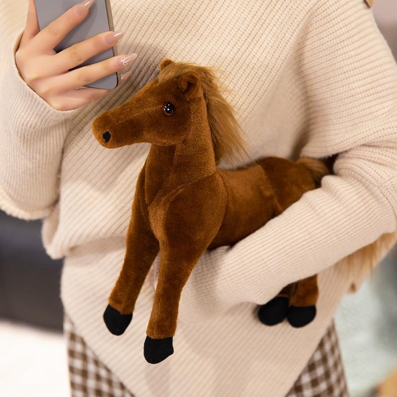 28Cm High Quality Cute Simulation Horse Plush Doll Lifelike Change Posture Horse Plush Toy Home Decor Gift For Boys And Girls