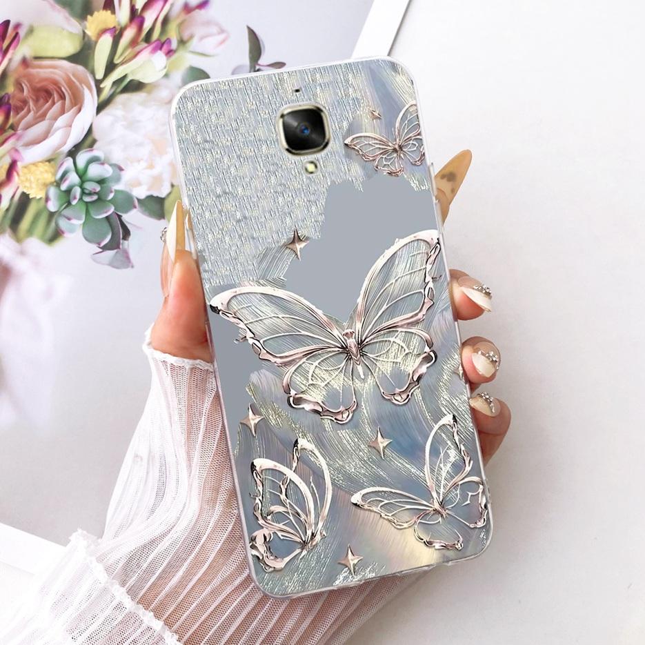 For Oneplus 3 Case A3000 Luxury Butterfly Tree Painted Cover 5.5'' Soft Silicone Phone Case For One plus 3 1+3 Oneplus3 4G Shell
