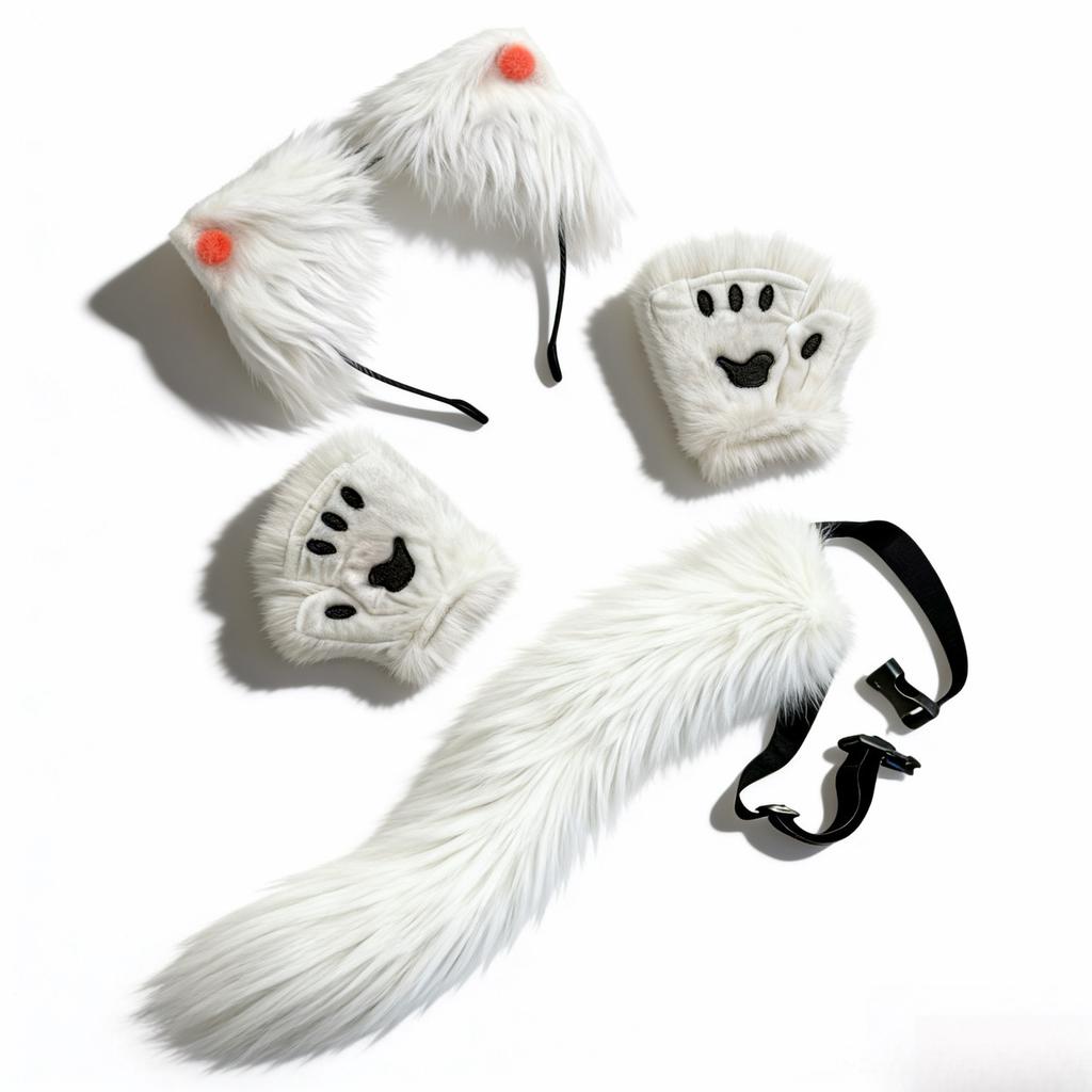 New Halloween-style fox mask for masquerade parties, featuring a half-face fox demon cat mask and a fox tail accessory