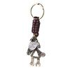 Vintage Roboter Schlüsselanhänger Bewegliche Beine PU Leder Gewebter Anhänger Schlüsselringe für Schlüssel Rucksack