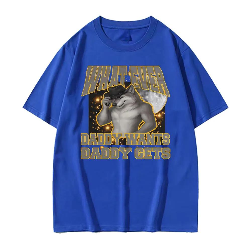 

2526 Alpha Wolf Daddy Vintage Humor Gift Tee Shirt Men Women Fashion Gothic Short Sleeve Tshirts Casual Oversized Streetwear 4XL