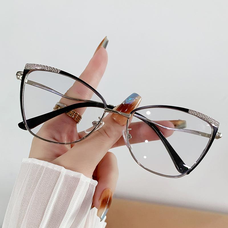 

Personalized anti blue light glasses for women trendy metal cat eye frames fashionable computer goggles