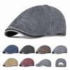 Side Letter Sticker Duckbill Hats Solid Color British Painters Hat Retro Newsboy Cap  for Men Women