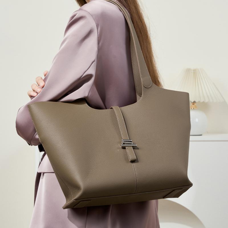 Hifashion Luxury Genuine Leather Large Underarm Shoulder Bags For Women 2025 Trend Designer ShopperTotes Office Ladies Handbags