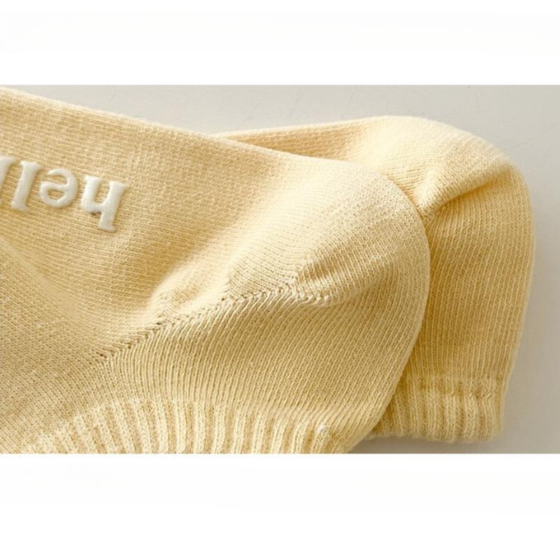 5 Pairs Women's Summer Thin Breathable Sweat Absorbent Ins Versatile Printed Cotton Socks Invisible Pop-socks Non-slip Feature Female Socks