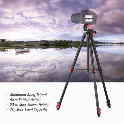 KINGJOY VT-832 Trépied de photographie portable en alliage d'aluminium Capacité de charge de 2 kg Vis 1/4 pouce