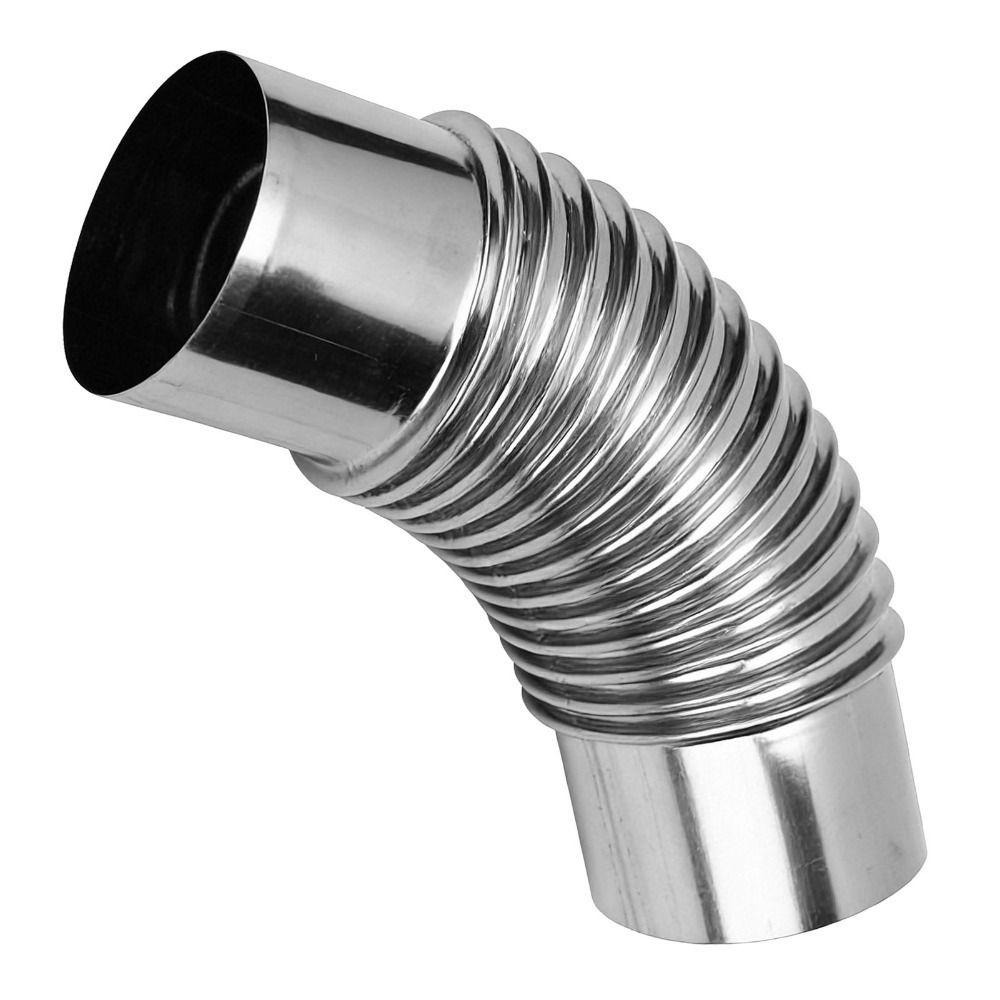 2 Pcs 45 Degree Stove Pipe Elbow Stainless Steel Flue Bend Durable Chimney Flue Connector Hiking
