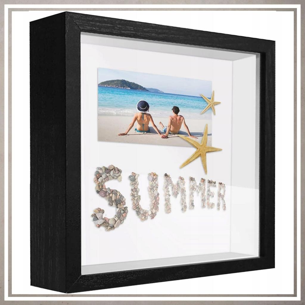 Deep box 3D frame 24.5x24.5 for moss handicrafts for photos, black