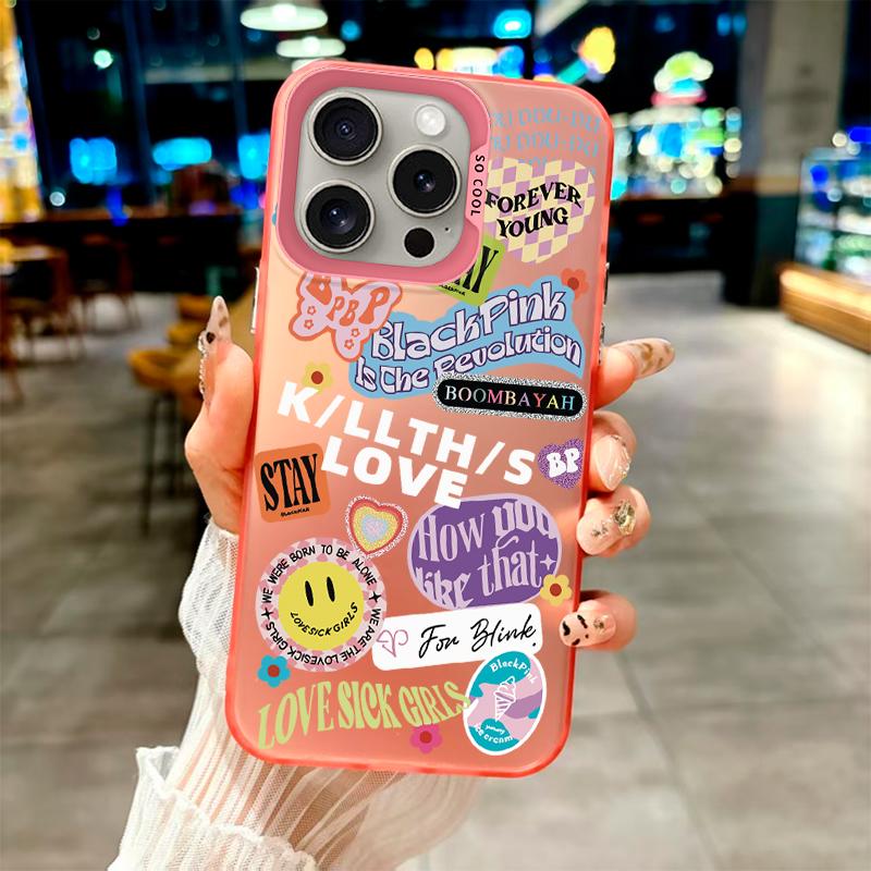 

Модный чехол Black-pink Fanatic Cheering Style для серий iPhone 7 X 11 12 13 14 15 16, для серий Samsung Galaxy A12 A23 A54 S21 S22 S23 S24 S25... iPhone X/XS розовый