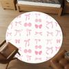 1PC Bow Pattern Round Chair Mat Area Rug - Non-Slip, Floor Mat for Office, Bedroom, and Indoor Decor -Gift D1127262