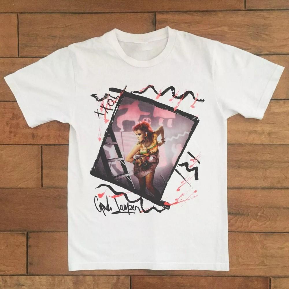 Cyndi Lauper Shirt Vintage 1984 Fun Tour Blues Trendy T Shirts Unisex T-Shirt S
