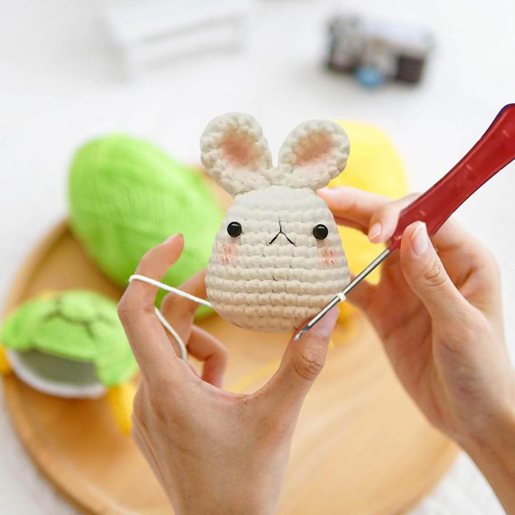 3 Kits de Crochet - 3 Kits de Crochet Pour Débutants/Experts - Lapin, Poussin, Abeille Pour Adultes Débutants, Comprend Suffisamment de Fil, Crochet Hoo