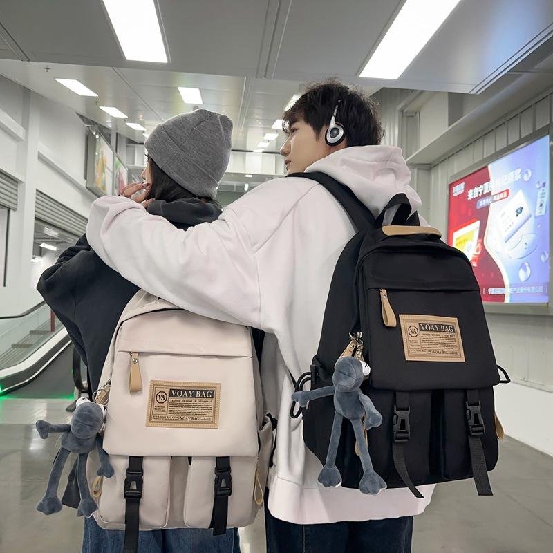 Boys Girls Backpack Letter Large Capacity High School Student Schoolbag