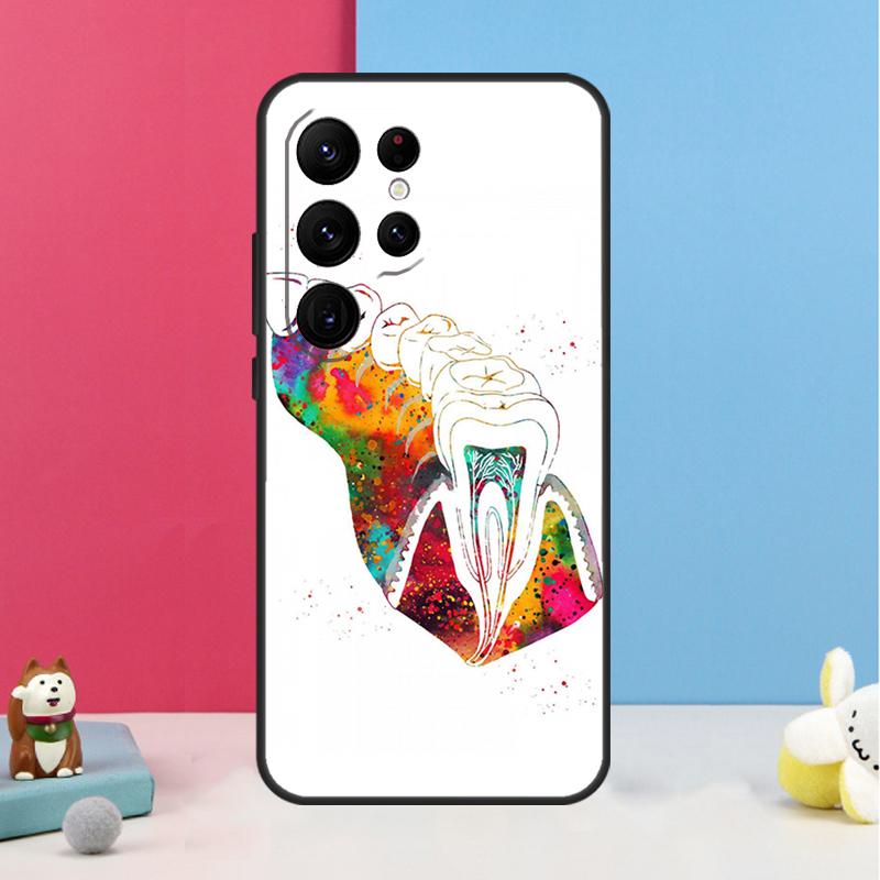 Zahnarzt Zahndose Für Samsung Galaxy S25 S26 Ultra S20 S21 S22 S23 S24 S10 Plus S25 FE Rückabdeckung Schale