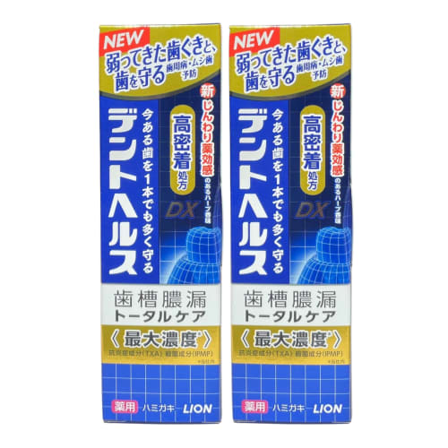 

Лечебная зубная паста Lion Dent Health DX, 85 г, Набор из 2 штук, Предотвращает заболевания пародонта, Неприятный запах изо рта и Кариес