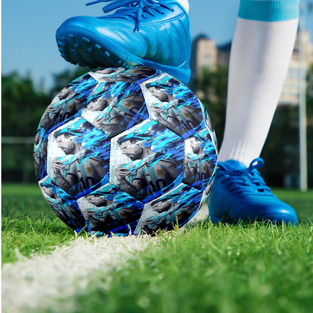 Pallone da calcio a tema Lionel Messi Taglia 5 Pallone da calcio Tocco Morbido Pallone da calcio Professionale per Allenamento per Sport all'Aperto