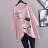 Women's Casual Loose Mid-Length Short-Sleeve T-Shirt