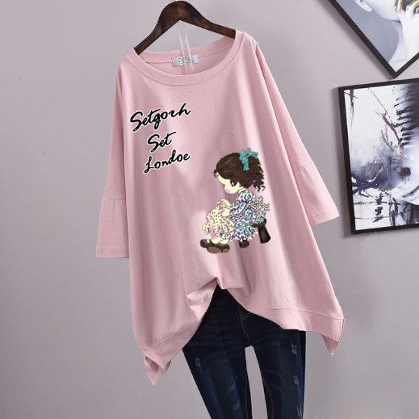Women's Casual Loose Mid-Length Short-Sleeve T-Shirt