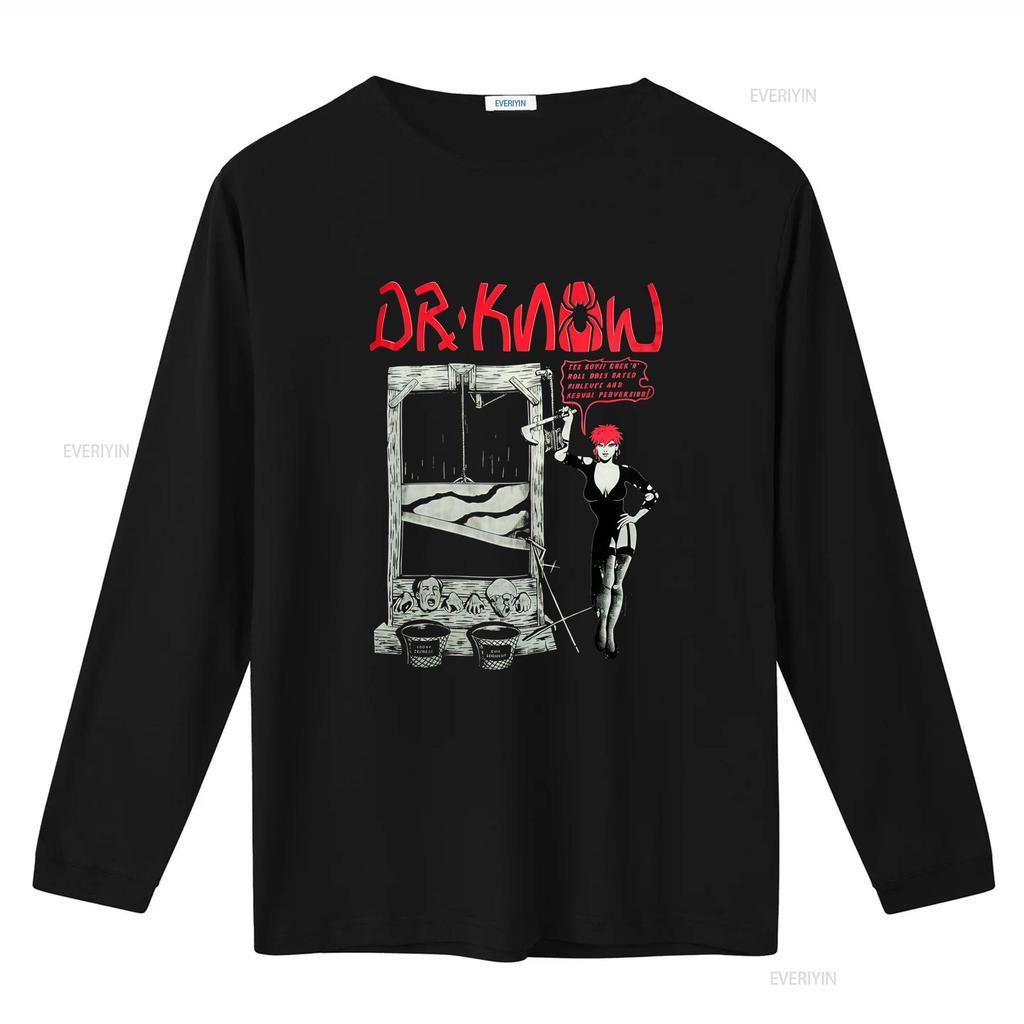 Vintage Punk Dr Know Guillotine Redhead Girl Print Streetwear Casual T Shirt vintage Washed streetwear homme Soft Comfortable