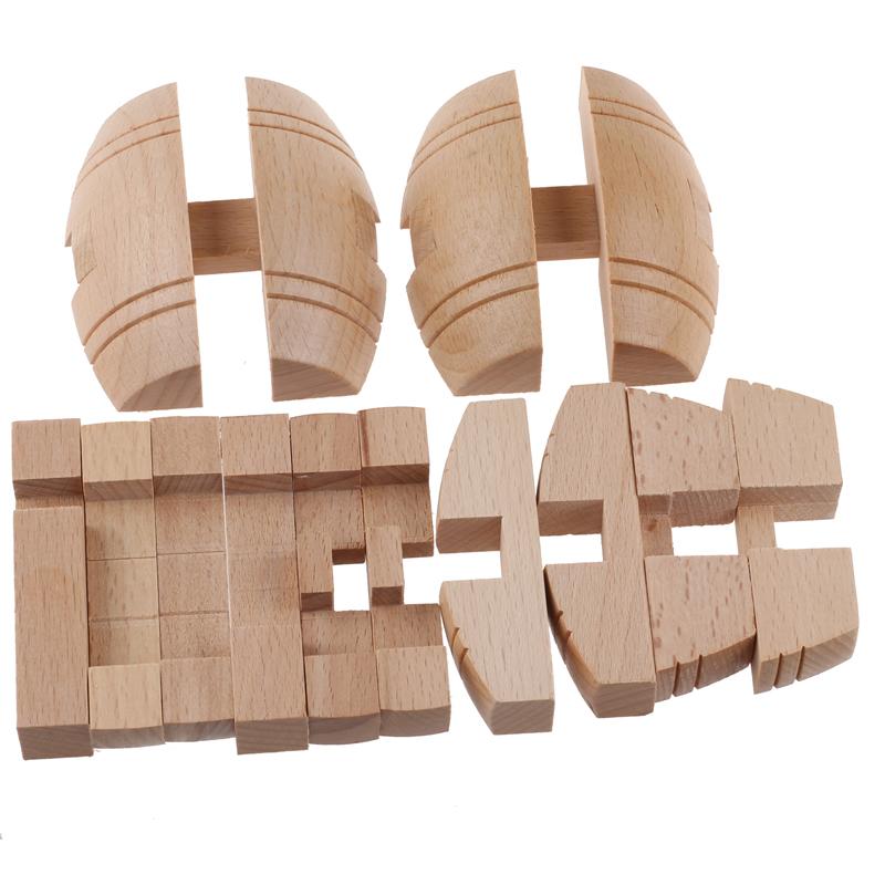 Wooden Kongming Lock,3D Bucket Shaped Puzzles,Brain Teasers Toy for Adults And Children, Office Decompression Toy