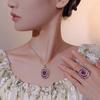 Jewelry Simulation Red Corundum Egg-Shaped Texture Set Jewelry Set Main Stone 10-12