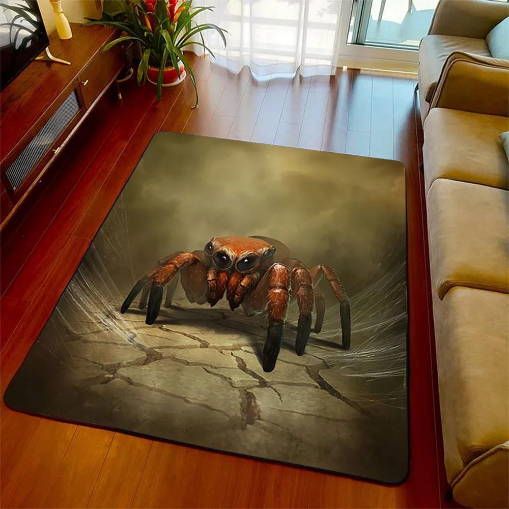 Halloween-Spinnen-Teppich, 3D-gedruckt, Angst-Horror-Matte, Trick-or-Treat-Teppich, Wohnzimmer-Schlafzimmer-Teppich, Halloween-Geschenk, Heimdekoration