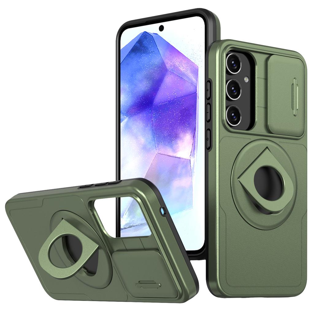 Etui na Samsung Galaxy A35 5G z przesuwaną osłoną aparatu TPU+PC Ochraniacz telefonu