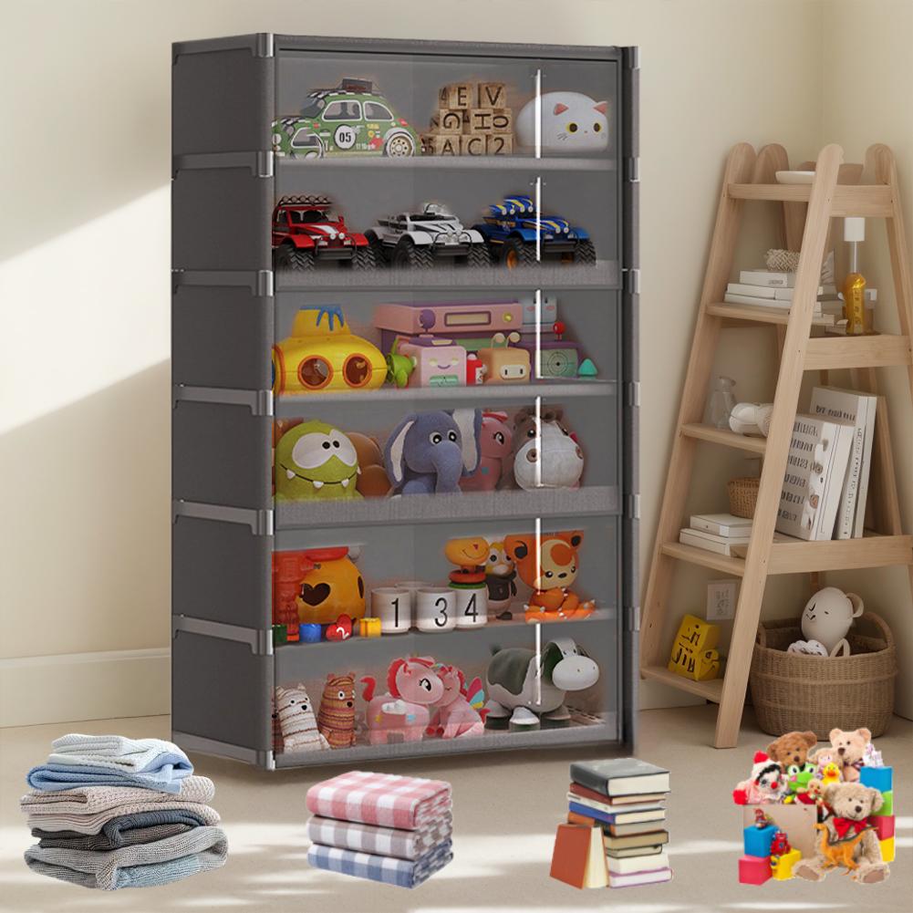 7 Tiers Shoe Rack Organizer with Lid Storage Organizer with Clear Flip Door Shoe Storage Shelf Cabinet for Bags Books Clothes To