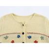 Kaslead New Women clothes Western Style Fashion Simple and Versatile Loose Embroidery Flower Knit cardigan