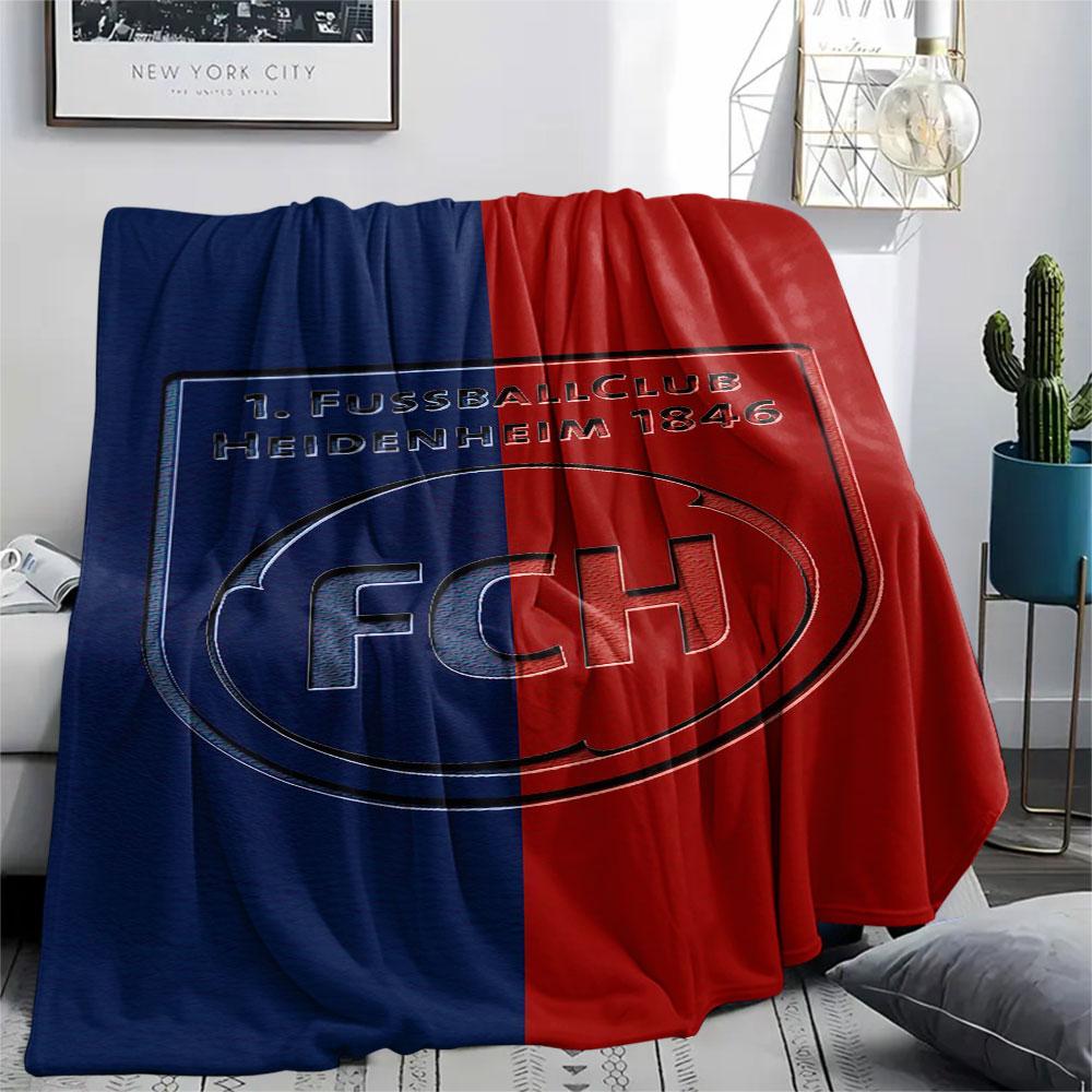 1PC 1. FC Heidenheim Patterned Flannel Blanket Suitable For All Seasons for Home Decor Warmth and Comfort Gifts Holiday Present