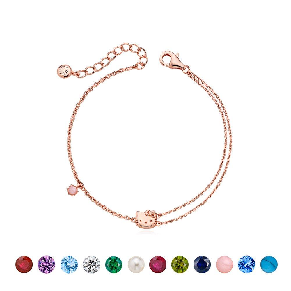 

Sanrio Hello Kitty Jewelry Signature Birthstone Double-Row Bracelet (Choose 1 of 12) (Hlbr238_12) July