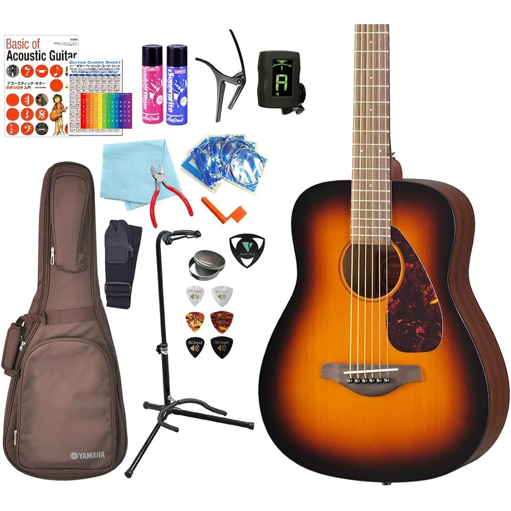 Yamaha JR2 Acoustic Mini Guitar, Beginner High-Grade 18-Piece Set [98765] (Inspected before shipping for peace of mind)