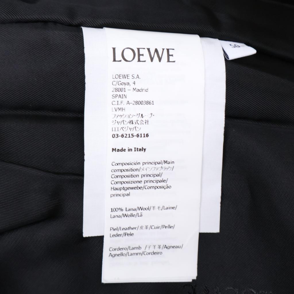 LOEWE Excellent condition 24 Stainless Steel wool and lambskin bomber jacket Jacket 50 blackUsed