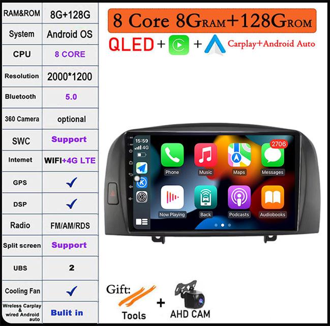 9'' Android 14 Car Radio For Hyundai Sonata NF 2004 - 2008 Multimedia Video Player Navigation Stereo GPS 4G Carplay Autoradio